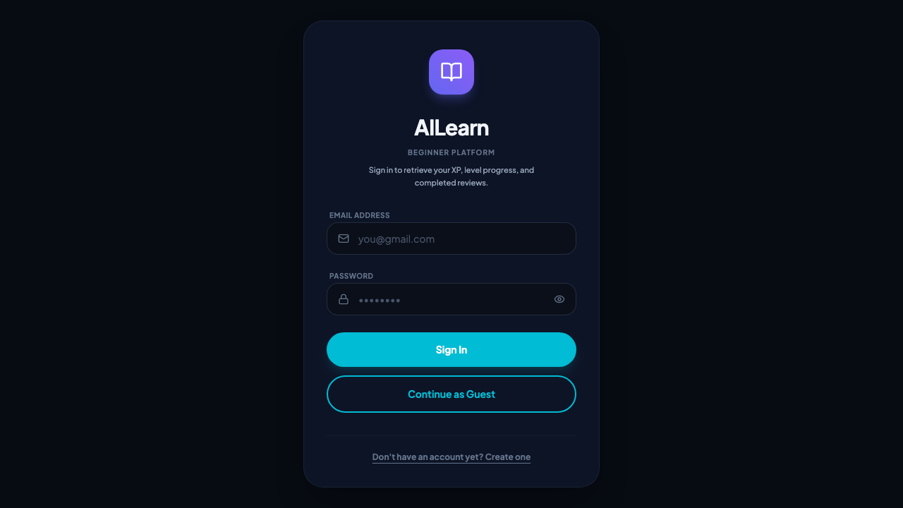 Screenshot of Akshay Anand's Duolingo-style AI concepts learner submission
