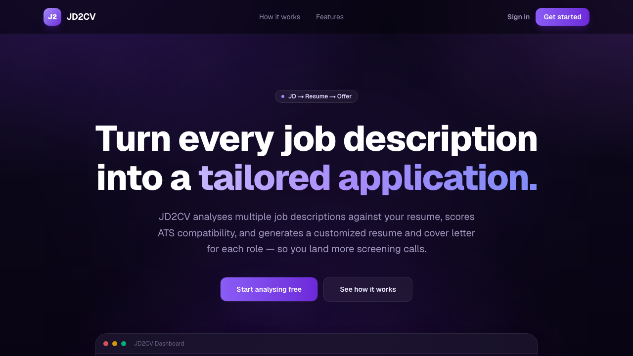 Screenshot of Saket Dethe's JD-to-resume customiser submission