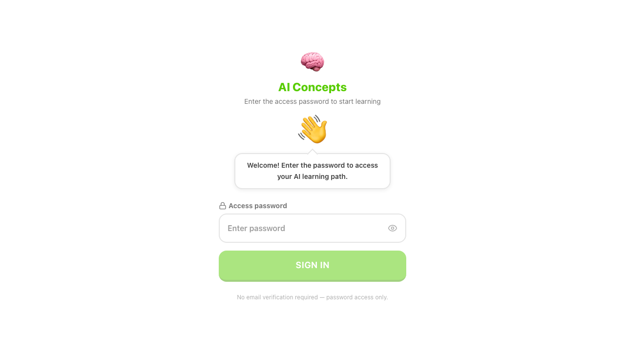 Screenshot of Shaswat Koul's Duolingo-style AI concepts learner submission