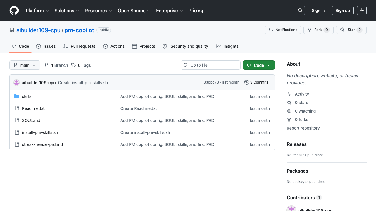 Screenshot of Shiv Kumar's Your own PM AI Agent submission