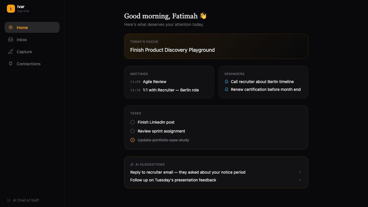 Screenshot of Tasneem's Your own PM AI Agent submission