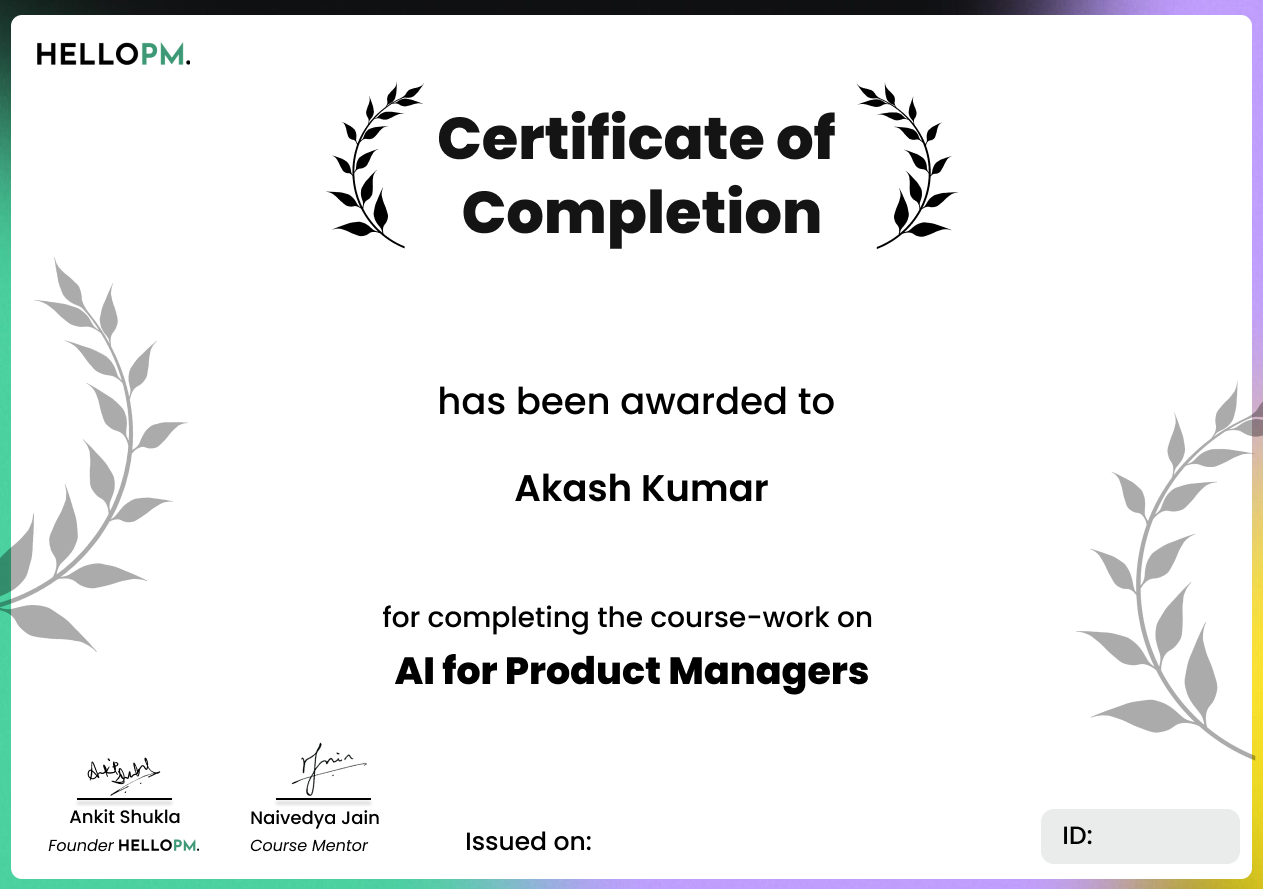 HelloPM certificate
