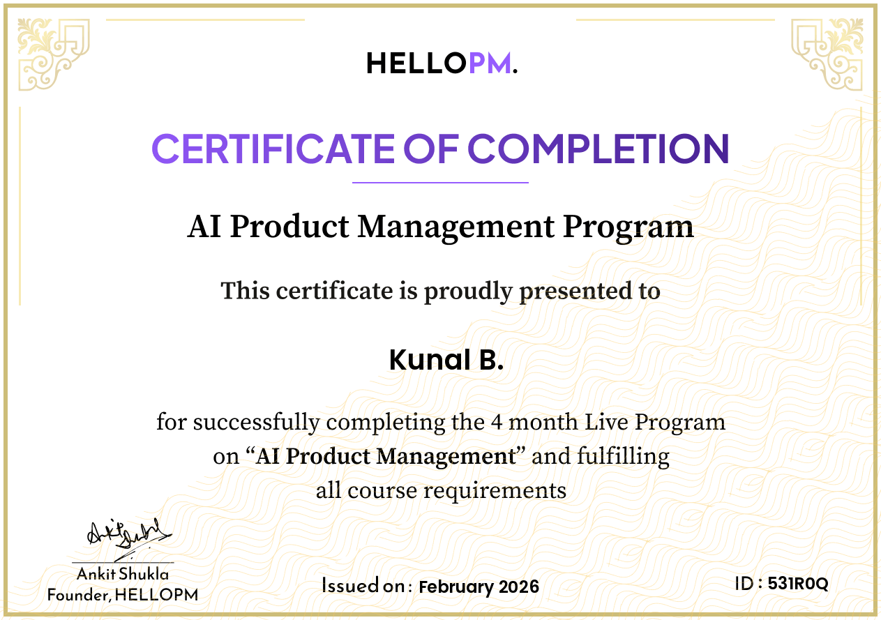 HelloPM certificate