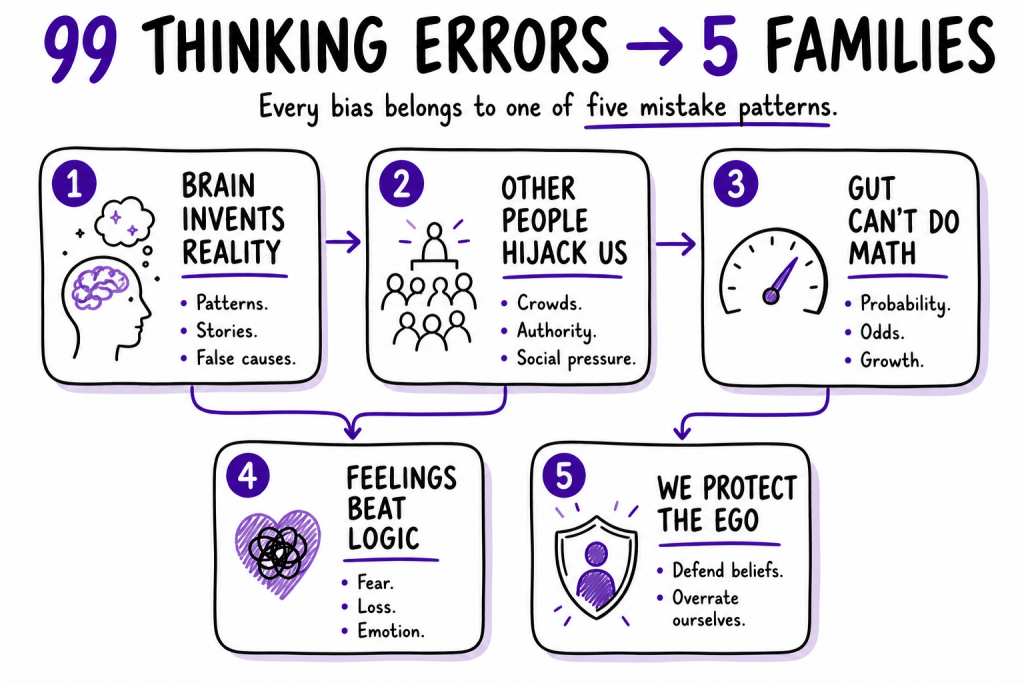 Art of thinking clearly summary- 99 thinking errors